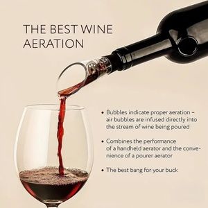 Wine Pourer, Premium Aerating Pourer And Decanter Spout; WINE LOVERS!